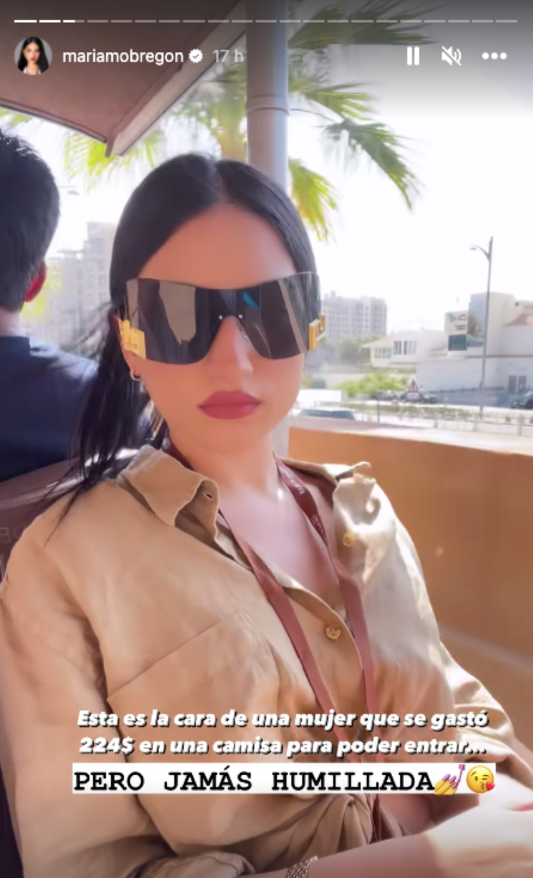 Mariam Obregón fue echada de un lujoso hotel por usar una blusa escotada. 