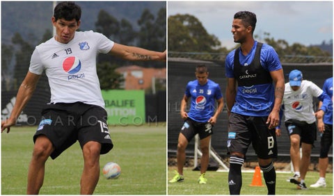 Roberto Ovelar y César Carrillo, jugadores de Millonarios