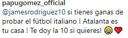 La propuesta de Papu Gómez a James Rodríguez