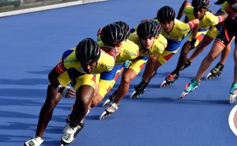 Selección Colombia en el Mundial de Patinaje de Carreras que se disputó en Holanda