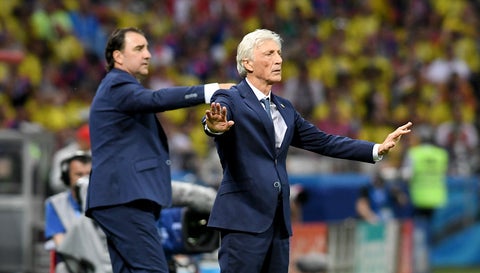 José Pékerman junto a Néstor Lorenzo con la Selección Colombia en Rusia 2018