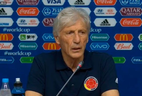 José Pékerman, técnico de la Selección Colombia, en la rueda de prensa previos a enfrentar a Senegal