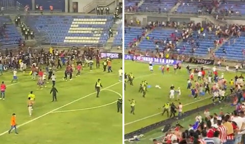 Pelea en las tribunas del estadio Sierra Nevada