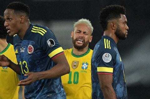 Pelea entre Neymar y Miguel Borja en el Colombia vs Brasil