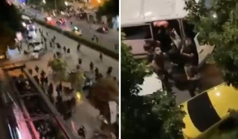 Pelea hinchas de Feyenoord y Roma