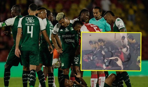 Video Pelea en camerinos en Santa Fe vs Cali