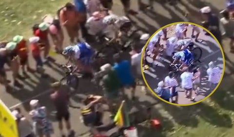 Pello Bilbao 'golpeó' a un aficionado en la etapa 17 del Tour