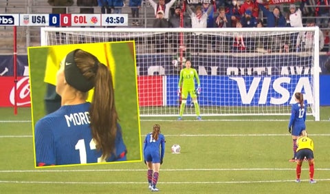 Penal errado de Alex Morgan ante la selección Colombia