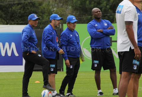 Primer entrenamiento de Jorge Luis Pinto en Millonarios