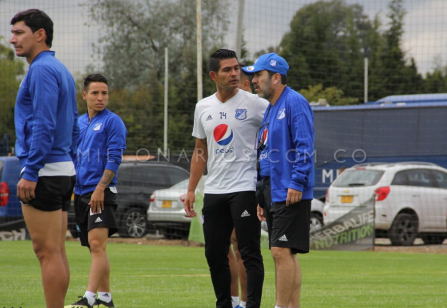 Primer entrenamiento de Jorge Luis Pinto en Millonarios