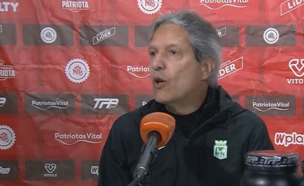 Piscis Restrepo en la rueda de prensa, tras la victoria de Nacional ante Patriotas.