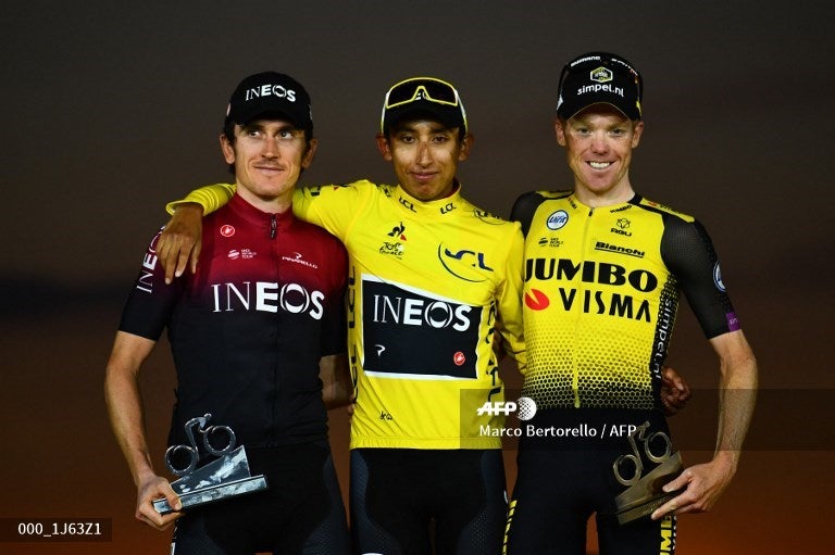 Tour de Francia - podio Egan Bernal campeón Tour de Francia