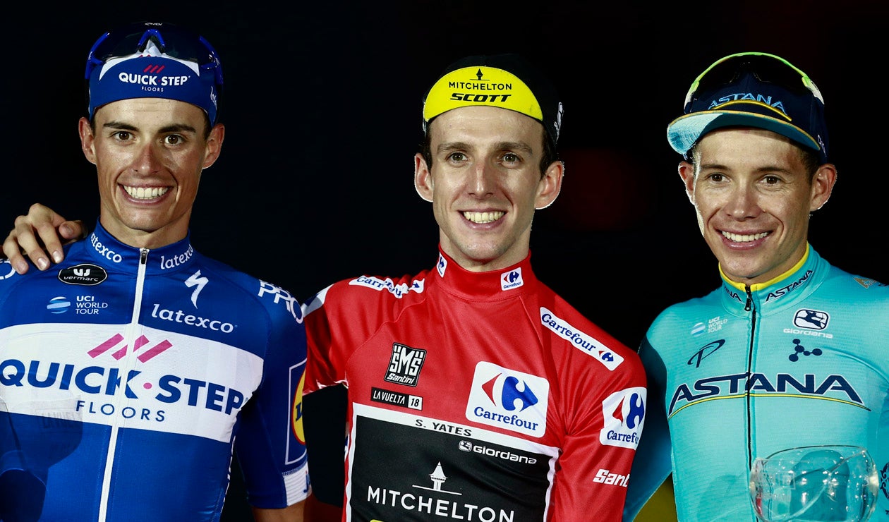 Podio Vuelta a España 2018: Enric Mas, Simon Yates y Miguel Ángel López