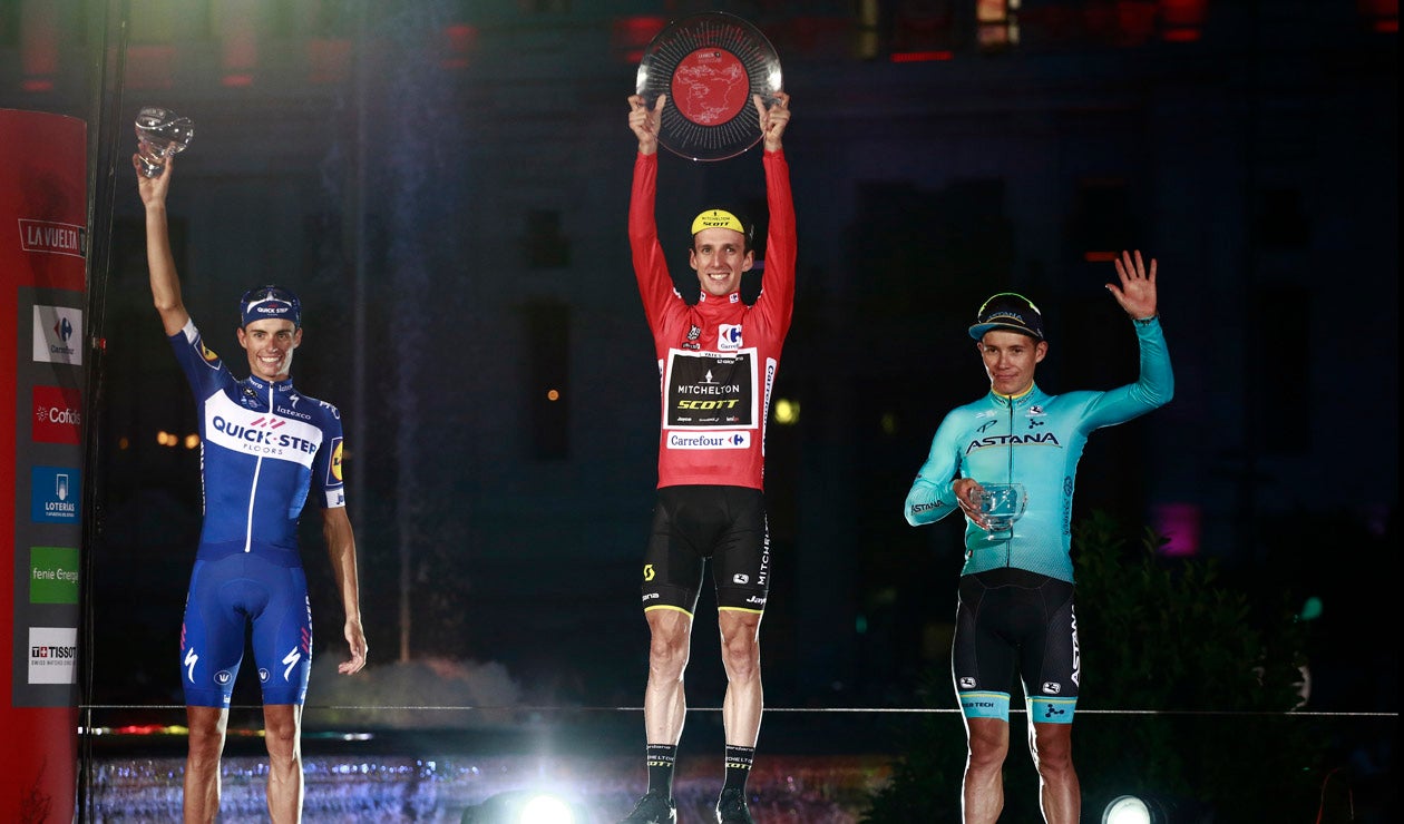 Podio Vuelta a España 2018: Enric Mas, Simon Yates y Miguel Ángel López