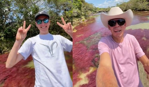 Pogacar y Rigo en Caño Cristales