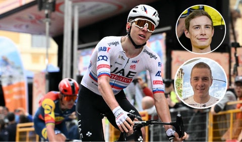 Tadej Pogacar, Jonas Vingegaard y Remco Evenepoel