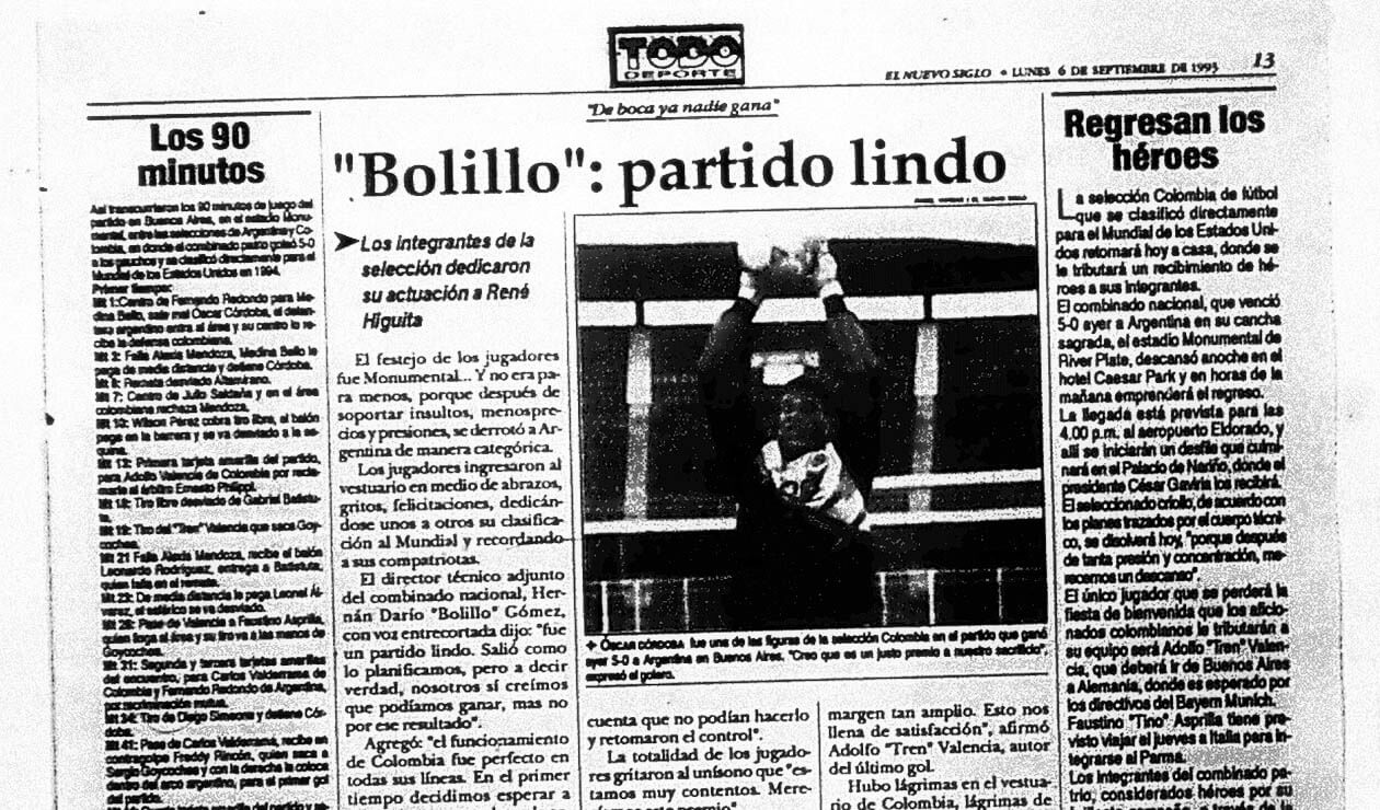 El diario El Nuevo Siglo y las reacciones por el triunfo de Colombia ante Argentina 5-0 