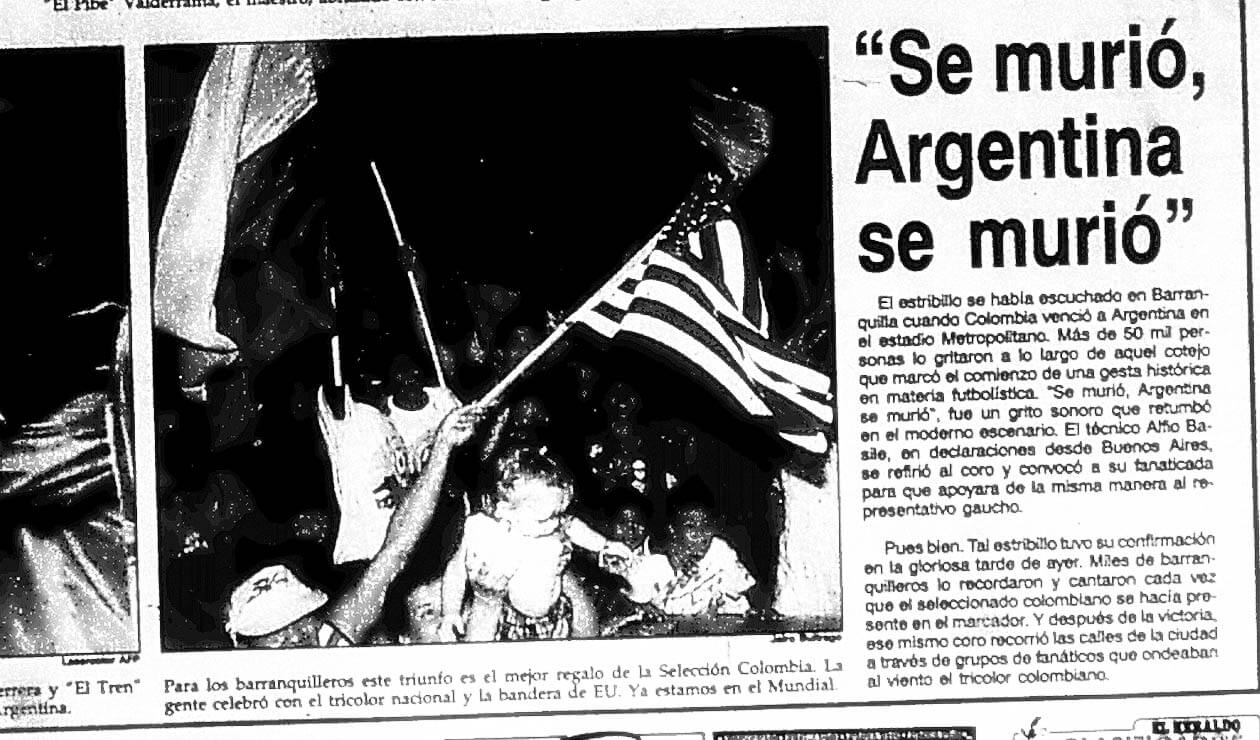 El diario El Heraldo y las reacciones por el triunfo de Colombia ante Argentina 5-0 