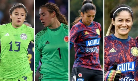 Natalia Giraldo, Catalina Pérez, Sthefany Castaño y Sandra Sepúlveda, porteras de la selección Colombia