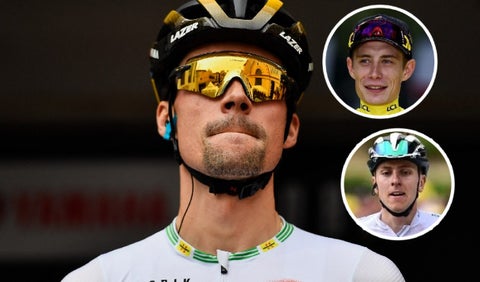 Primoz Roglic, Jonas Vingegaard y Tadej Pogacar