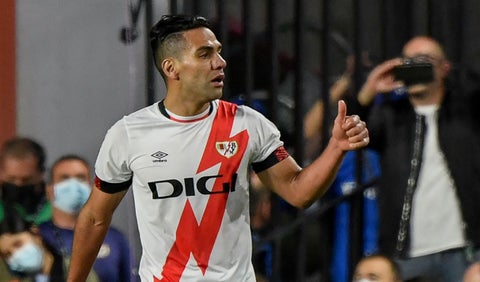 Radamel Falcao García en un partido del Rayo Vallecano