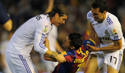 Sergio Ramos, contra el Barcelona de Guardiola