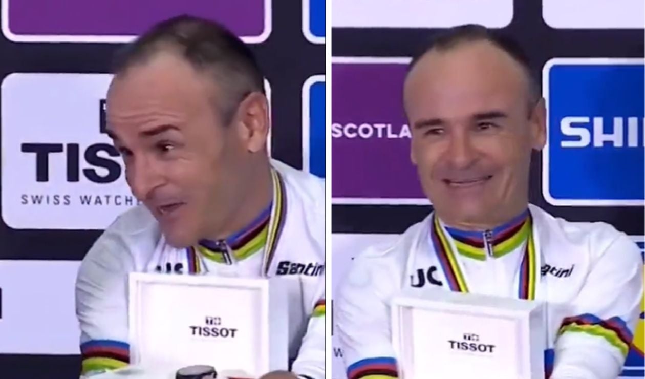 Ciclista sin brazos es premiado con un reloj de pulso