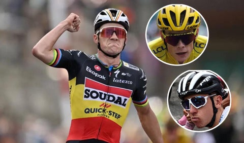 Remco Evenepoel, Jonas Vingegaard y Tadej Pogacar