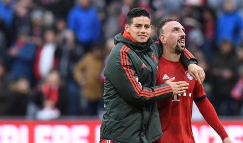 James Rodríguez y Franck Ribery