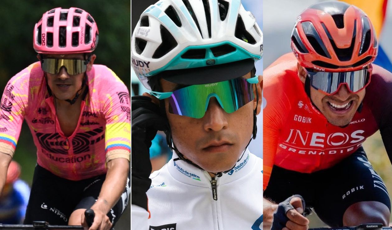 Richard Carapaz, Santiago Buitrago y Brandon Rivera