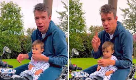 Rigoberto Urán con su hija