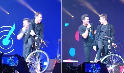 Rigoberto Urán en concierto de Carlos Vives