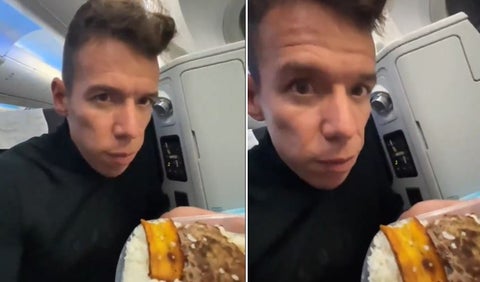 Rigoberto Urán sacó la coca en pleno vuelo