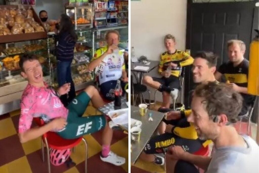 Rigoberto Urán y equipo de Dumoulin