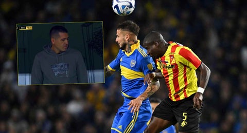 Reaccion de Riquelme al gol de Pereira