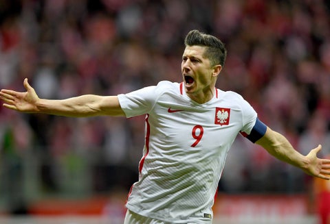 Robert Lewandowski, delantero de la Selección de Polonia