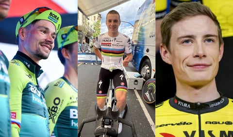 Primoz Roglic, Remco Evenepoel y Jonas Vingegaard