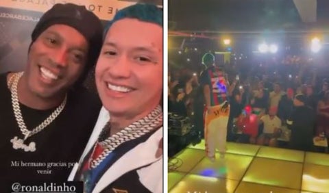 Ronaldinho en concierto de Blessd