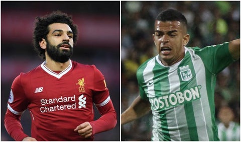 Mohamed Salah y Omar Duarte, delantero de Nacional