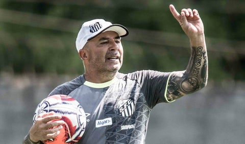 Jorge Sampaoli, técnico del Santos de Brasil