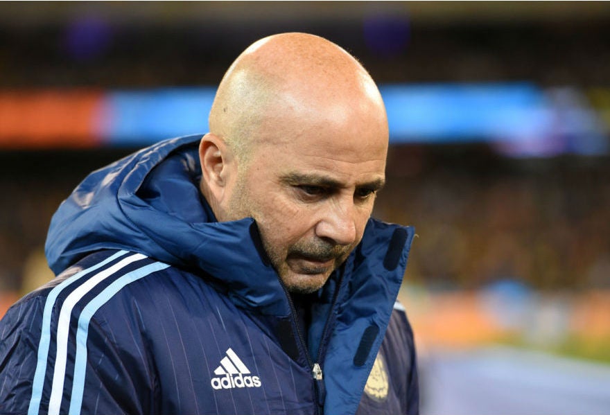 Jorge Sampaoli, técnico de Argentina, en rueda de prensa