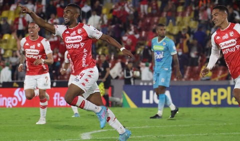 Santa Fe en su victoria ante Jaguares.