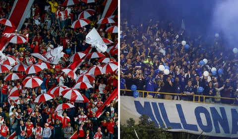 Hinchas de Millonarios y Santa Fe