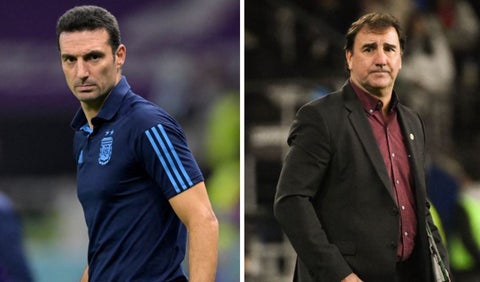 Lionel Scaloni y Néstor Lorenzo