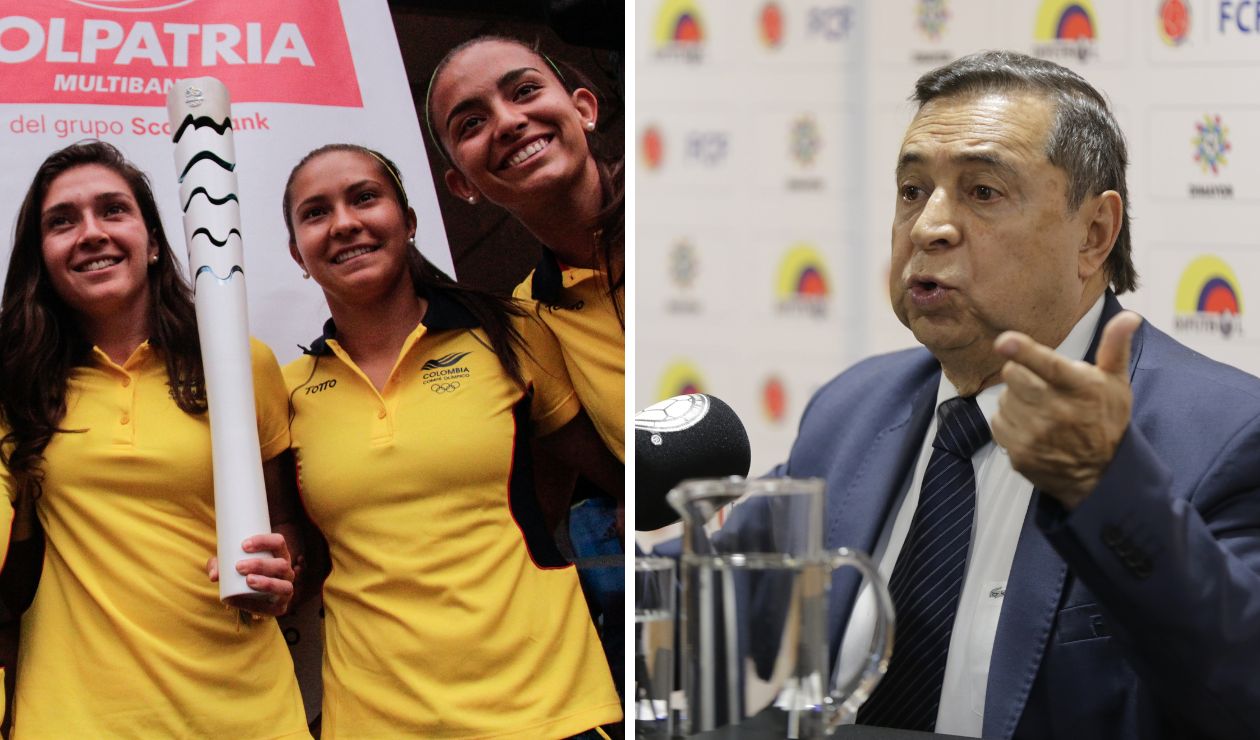 Jugadoras de la selección Colombia y Álvaro González