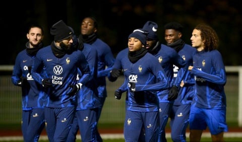 Selección de Francia preparándose para el Mundial de Qatar
