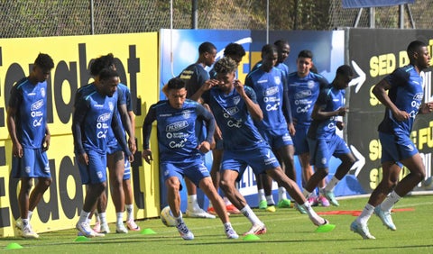 Selección Ecuador en un entrenamiento