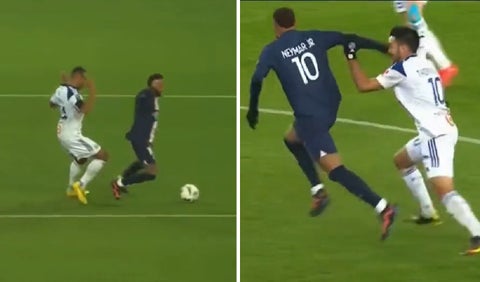 Simulación y agresión de Neymar en el PSG