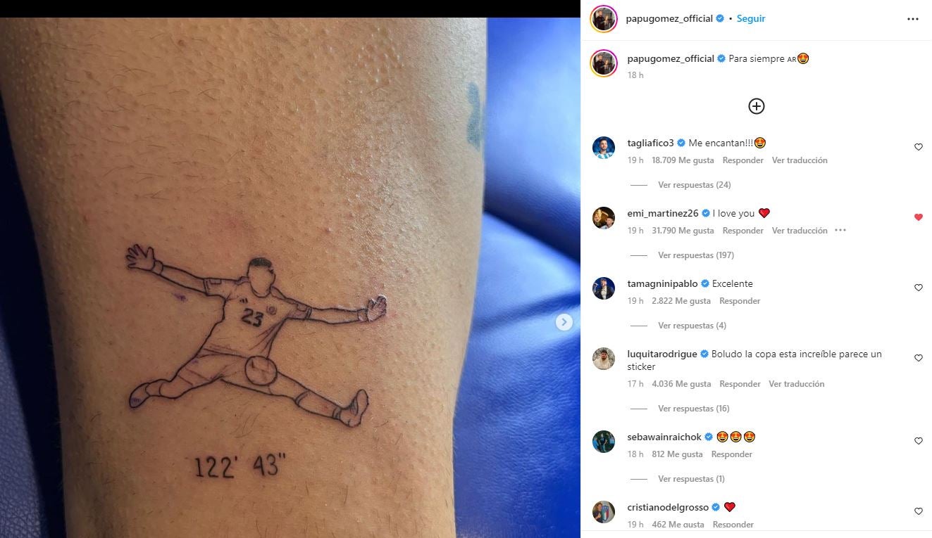 Tatuaje del 'Papu' Gómez