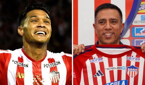 Teófilo Gutiérrez y César Farías con Junior